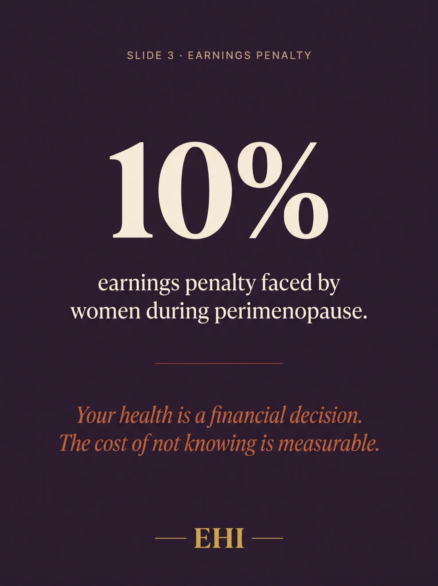 10% earnings penalty during perimenopause